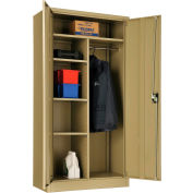 Armoire de rangement industrielle™ combinée Global, 36 po L x 18 po P x 72 po H, beige, non assemblée