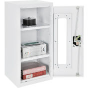 Global Industrial Clear View Wall Storage Cabinet Assembled 13-3/4"Wx12-3/4"Dx30"H Off White