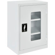 Global Industrial™ Clear View Wall Storage Cabinet Assembled 18"W x 12"D x 26"H Off White