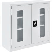 Global Industrial™ Clear View Wall Storage Cabinet Assembled 30"W x 12"D x 30"H Off White