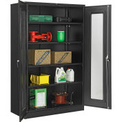 Cabinet de stockage industriel mondial™ avec porte en métal élargie Assemblé 48x24x78 Noir