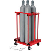 Global Industrial™ Chariot élévateur cylindre soudifiable, Mobile Pour 4 cylindres