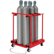 Global Industrial™ Forkliftable Cylinder Storage Caddy, Mobile For 6 Cylinders