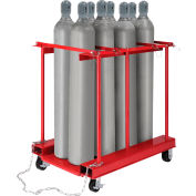 Global Industrial™ Chariot élévateur cylindre soudifiable, Mobile Pour 8 cylindres