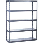 Global Industrial 5 tablettes, étagères sans boulons haute capacité, platelage en acier, démarreur, 72 po L x 18 po P x 72 po H