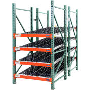 ™ Global Industrial Carton Flow Rack, 4 niveaux, lit de roue SpanTrack, 96 » L x 96"P x 96"H