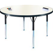 Table d'activités avec plateau à tableau blanc, circulaire, diamètre de 48 po,hauteur réglable, homologué ADA