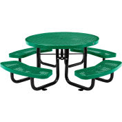 Global Industrial 46" Child's Round Outdoor Steel Picnic Table, Expanded Metal, Green