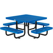 Global Industrial 46" Square Kids Picnic Table, Expanded Metal, Blue