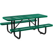 Global Industrial™ 6 ft. Rectangular Outdoor Steel Picnic Table - Expanded Metal - Green