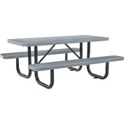 Global Industrial™ 6 pi Rectangulaire En acier table de pique-nique en acier, métal élargi, gris