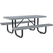 Table de pique-nique rectangulaire Global Industrial™ 6', métal déployé, gris