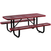 Global Industrial™ 6' Rectangular Picnic Table, Expanded Metal, Red