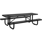 Global Industrial™ 8 pieds rectangulaire table de pique-nique en acier extérieur, métal élargi, noir