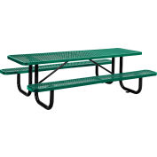 Table de pique-nique rectangulaire Global Industrial™ 8', métal déployé, vert