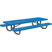 Table de pique-nique rectangulaire pour enfants Global Industrial™ 8', métal déployé, bleu