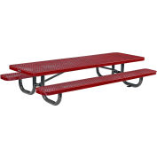 Global Industrial 8' Rectangular Kids Picnic Table, Expanded Metal, Red