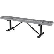 Global Industrial™ 6' Banc plat extérieur en acier, métal déployé, gris