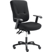 Interion® grande et grande chaise de gestionnaire avec le dos élevé et les bras réglables, tissu, noir