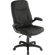 Interion® Executive Office Chair With High Back & Fixed Arms, Fabric, Black