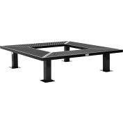 Global Industrial™ 6' Square Outdoor Tree Bench, Expanded Metal, Black