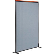 Interion® Deluxe Freestanding Office Partition Panel, 36-1/4"W x 61-1/2"H, Blue