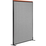 Interion® Deluxe Freestanding Office Partition Panel, 36-1/4"W x 61-1/2"H, Gray