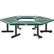 Global Industrial™ Outdoor Tree Bench, Métal déployé, Vert