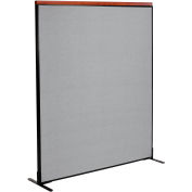 Interion® Deluxe Freestanding Office Partition Panel, 60-1/4"W x 73-1/2"H, Gray