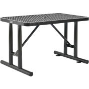 Global Industrial™ 4' Rectangular Steel Picnic Table, Expanded Metal, Black
