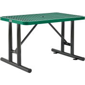 Global Industrial™ 4' Rectangular Steel Picnic Table, Expanded Metal, Green