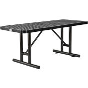Global Industrial™ table extérieure rectangulaire en acier de 6', métal élargi, noir