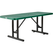 Global Industrial 6' Rectangular Steel Outdoor Table, Expanded Metal, Green