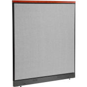 Interion® Deluxe Office Partition Panel with Pass Thru Cable, 60-1/4"W x 65-1/2"H, Gray