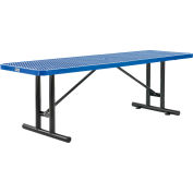 Table de pique-nique en acier rectangulaire Global Industrial™ 8', métal déployé, bleu