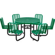 Global Industrial™ table de pique-nique autour du carrousel de 46 » avec 6 sièges, métal élargi, vert