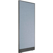 Interion® Non-Electric Office Partition Panel with Raceway, 24-1/4"W x 64"H, Blue