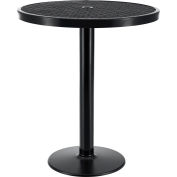 Global Industrial™ 36 « Table ronde de hauteur de bar extérieur, 42 » H, métal déployé, noir
