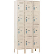 Global Industrial™ Capital® 4-Tier 12 Door Locker, 36 « L x 15 « P x 78 « H, Tan, Assemblé