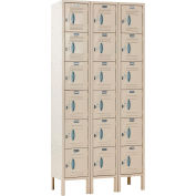 Global Industrial™ Capital® 6-Tier 18 Door Locker, 36 « L x 15 « P x 78 « H, Tan, Assemblé