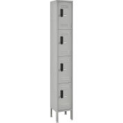 Global Industrial™ 4-Tier 4 Door Digital Locker, 12"L x 15"P x 78"H, Gris, Assemblé