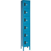 Global Industrial™ 6-Tier 6 Door Digital Locker, 12"L x 12"P x 78"H, Bleu, Assemblé