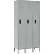 Global Industrial™ 1-Tier 3 Door Digital Locker, 36"L x 15"P x 78"H, Gris, Assemblé