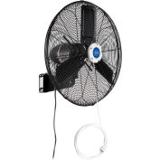 Global Industrial 24" Wall Mounted Misting Fan, Outdoor Rated, Oscillating, 7700 CFM, 3/10 HP