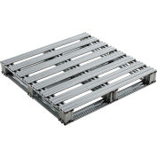 Global Industrial™ Stackable Open Deck Pallet, Galvanized Steel,2-Way,36"x36",8000 Lb Stat Cap
