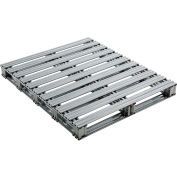 Global Industrial™ Stackable Open Deck Pallet, Galvanized Steel,2-Way,48"x40",8000 Lb Stat Cap