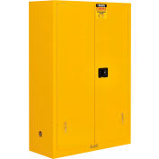 Global Industrial™ Inflammable Cabinet, Self Close Double Door, 45 Gallon, 43"Wx18"Dx65"H