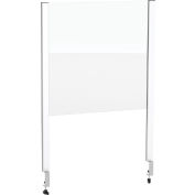 Global IndustrialΓäó Cashier Shield 24"W x 24"H, With Clamp On Base, Silver