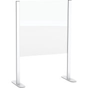 Global Industrial™ Cashier Shield 24"W X 24"H, With Racetrack Base, Silver