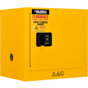 Global Industrial™ Inflammable Cabinet, Manuel Close Single Door, 6 Gallon, 23"Wx18"Dx22"H